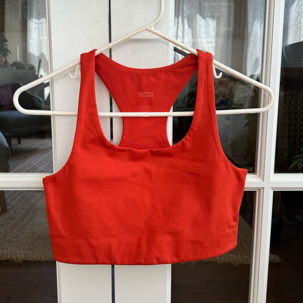 burnt orange cropped exercise tank top